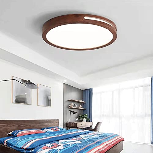 Lámpara de panel plano para dormitorio con estilo japonés y madera natural 4