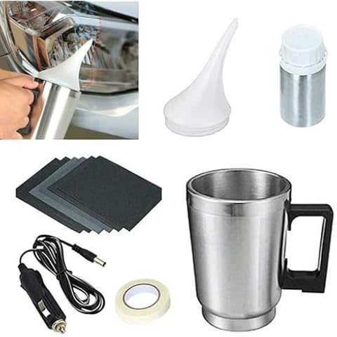 QKDS Atomizing Cup Car Headlight Lens Repair Tool Restoration Auto Restore Kit Clear, Refurbished Restoration Renovation Heating Atomization Cup Refurbish Kit Cover