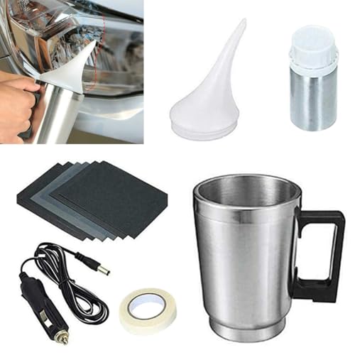 QKDS Atomizing Cup Car Headlight Lens Repair Tool Restoration Auto Restore Kit Clear Refurbished Restoration Renovation Heating Atomization Cup Refurbish Kit