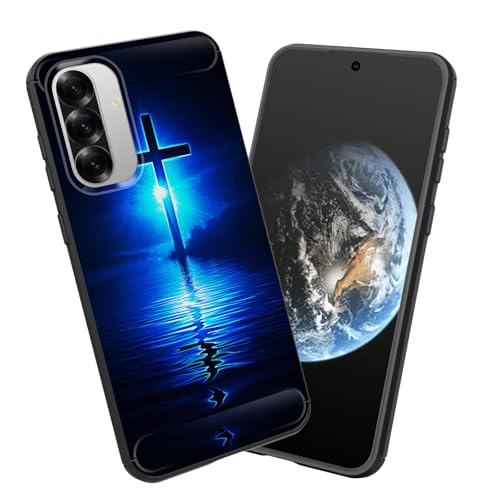 smauncucn for Galaxy A27 5G Case,Soft TPU Slim Fashion Anti-Fingerprint Non-Slip Protective Phone Case Cover for Samsung Galaxy A27 5G 6.7 inch 2026,Blue Water Cross
