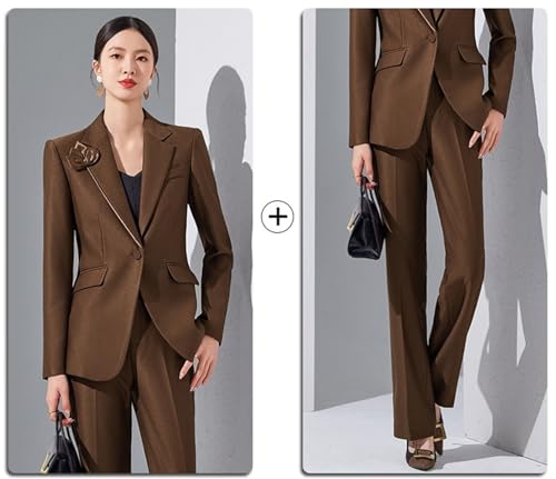Women Suits Office Work 2 Pieces Set Lady Blazer Formal Business Suit Wedding Tuxedos Party (Blazer+Pants)2