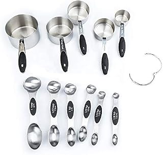 Tauner Stainless Steel Measuring Cups and Spoons Set of 11, 5 Cup