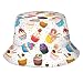 Pretty Colorful Cupcake Bucket Hat Packable Breathable Sun Hats for Women Men Teens Unisex Summer Travel Beach Fisherman Cap