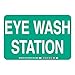 Brady 73654 Fiberglass "Eye WASH Station" Sign, 10" Height x 7" Width, Green/White