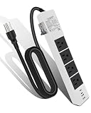 ConnecRCD GFCI Power Strip, 4 Outlets, USB-C & USB-A, 6FT Cord, 15A