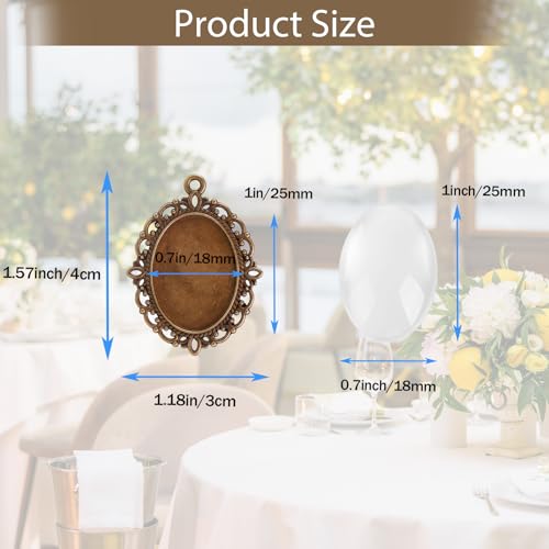 Hilltian 100 Pcs Bezel Pendant Blanks Settings, 50 Pendant Trays, 50 Dome by Hilltian - Used condition - Image 3