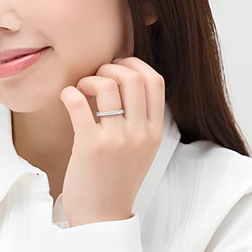 MRENITE Solid 10K/14K/18K Gold 0.42 ct. t.w. Lab-grown Diamond Eternity Band for Women Round Diamonds Stackable Rings for Wedding Anniversary Engagement (D-F color, SI clarity)4