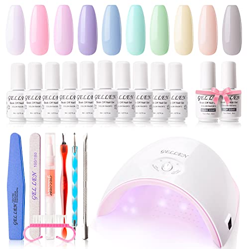 Gellen 10 Colors Gel Nail Polish Starter Kit With UV/LED Light, 24W Nail Dryer, Gel Base Top Coat Nail Art Design Tools, All-In-One Gift Set, Salon/Home DIY Gel Manicure Kit, Popular Cotton Pastels Gellen 10 Colors Gel Nail Polish Starter Kit With UV/LED Light, 24W Nail Dryer, Gel Base Top Coat Nail Art Design Tools, All-In-One Gift Set, Salon/Home DIY Gel Manicure Kit, Popular Cotton Pastels