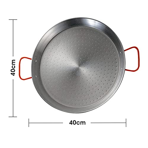 Gourmanity VES1423 16 Inch Stainless Steel Flat Paella Pan thumb #2
