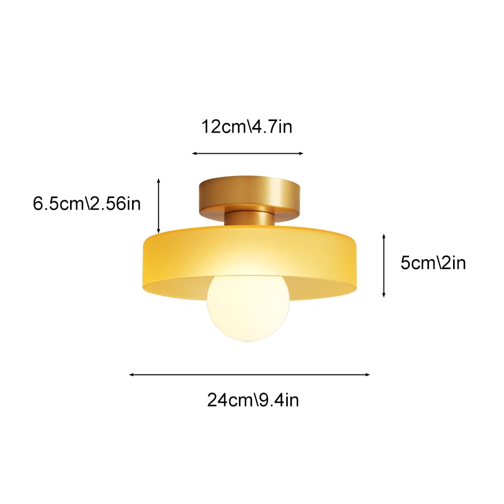 Générique Lampy sufitowe Nowoczesny styl skandynawski Okrągła, kremowa szklana lampa sufitowa idealna do sypialni, salonu, szatni, schodów lub korytarza oświetlenie sufitowe