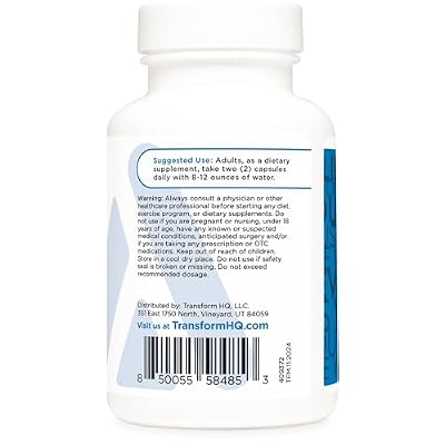 TransformHQ Longevity Brain Support Supplement (28 Servings) - 460mg Memory Complex Per Serving, 56 Capsules