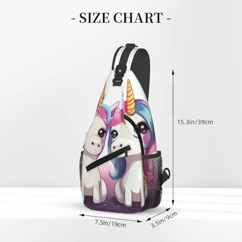Bolso cruzado de pecho para hombre con diseño unicornio miniatura 3