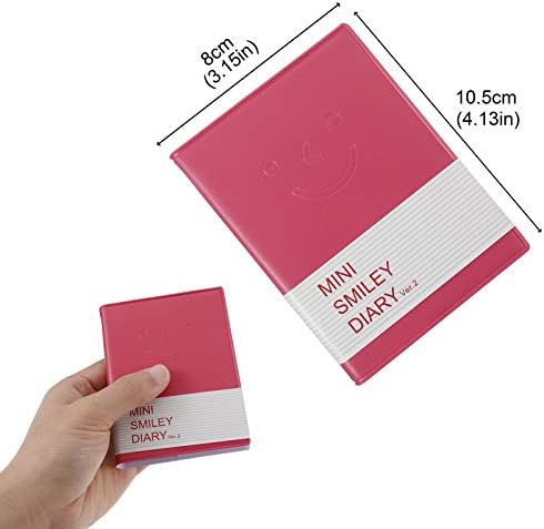 Smilcloud 6 Pcs Smiley Pocket Notebook, Candy Colors Small Note Book Writing Pad with Leather Shell Rubber Band Diary Notepad (100 Sheets)