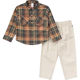 Modern Moments by Gerber Boys' Baby and Toddler Henley Shirt with Corduroy Pant Set, Brown, 3T