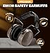 PROHEAR 038 Ear Protection Safety Earmuffs for Mowing, 28dB Noise Reduction Passive Hearing Protector, Compact Foldable Headset for Shooting Construction Power Tools, Brown