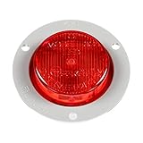 Truck-Lite 30251R Marker Clearance Light (30 Series, LED, Red Round, 2 Diode, P3, Gray Polycarbonate Flange Mount, Fit 'N Forget M/C, 12V)