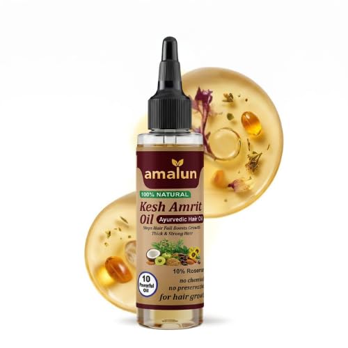 Keshamrit Herbs Infused Ayurvedic Hair Oil With Bhringraj, Amla & Rosemary I Control Hair Fall & Boost Hair Growth I 16+ Whole Herbs, Leaves & Flowers I For Men & Women I No Mineral Oils & Chemicals (100ml)-image-8