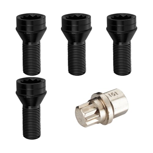 JNNJ 4 Piezas Juego Pernos Rueda Acero Y Tuerca Seguridad, Juego Tuercas Ruedas Bloqueo Accesorios Coche Perfecto, Pernos Ruedas Coche Acero Juego Tuercas Rueda, Pernos Rueda Longitud Vástago
