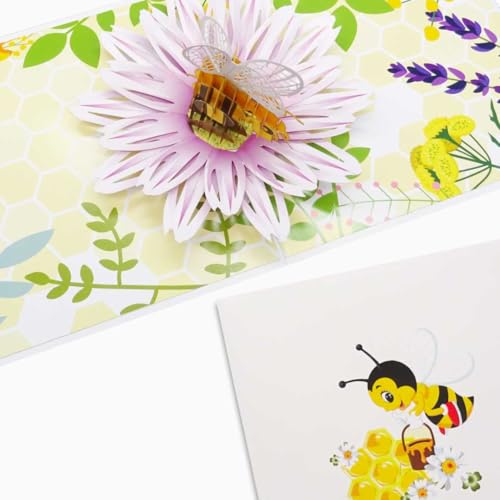 Carte pop-up « Bee Happy! » - Carte d'anniversaire 3D - Motif abeilles et miel - Idée cadeau pour les apiculteurs – vue 2