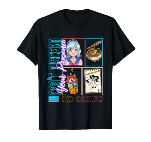 Can't Discern Your Presence I'm Gaming, Anime Otaku Girl Jap T-Shirt