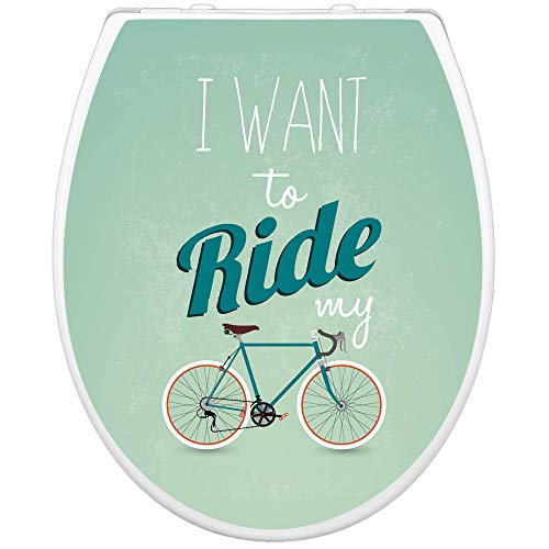 Toilettendeckel mit Absenkautomatik | WC Sitz 44cm x 5cm x 37cm | Klodeckel weiß | Klobrille mit Edelstahl Scharnieren | Toilettensitz mit