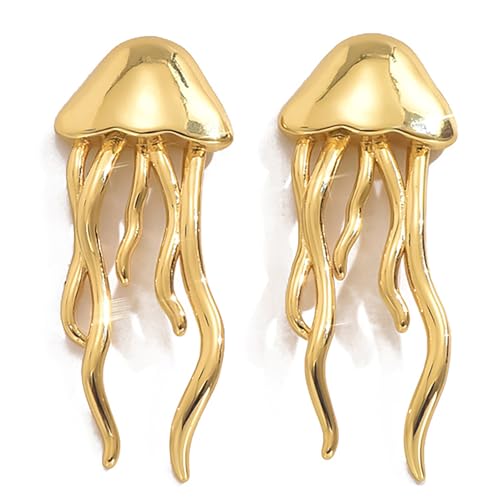 Julyls Boucles d'Oreilles en Or Méduse - Coquillages Style Boho Océan - Chaîne de Plage Été...