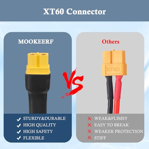 Cable XT60 10AWG 10FT MOOKEERF macho a hembra para estación de energía y panel solar 4