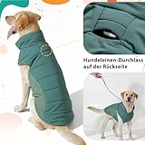 Poiinvc Winddichter Hundemantel Hundejacke mit Geschirrloch Reflektierend Warm und Wasserdicht für Hunde von S bis XXXL mit Elastischen Bündchen Ideal für Outdoor
