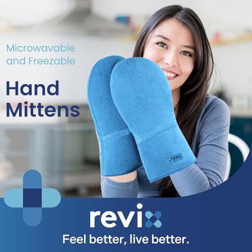 Image of REVIX Heated Hand Mitts Warmers, Microwavable Heating Pad, SkyBlue
