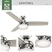 Hunter Fan Company, 59157, 52 inch Sentinel Brushed Nickel Ceiling Fan with LED Light Kit and Handheld Remote