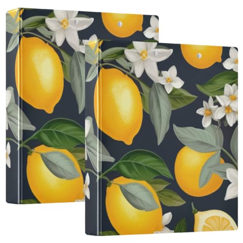 Classeur à trois anneaux jaune citron anti-feuilles volantes avec porte-bloc ex2