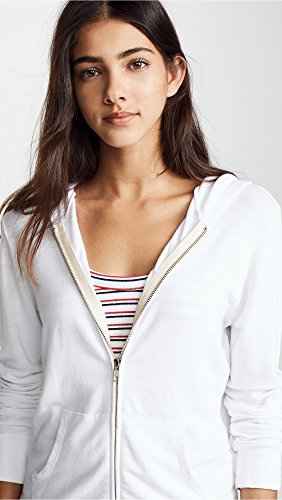 Monrow Women's Zip Up Hoodie, White, M #TOP5