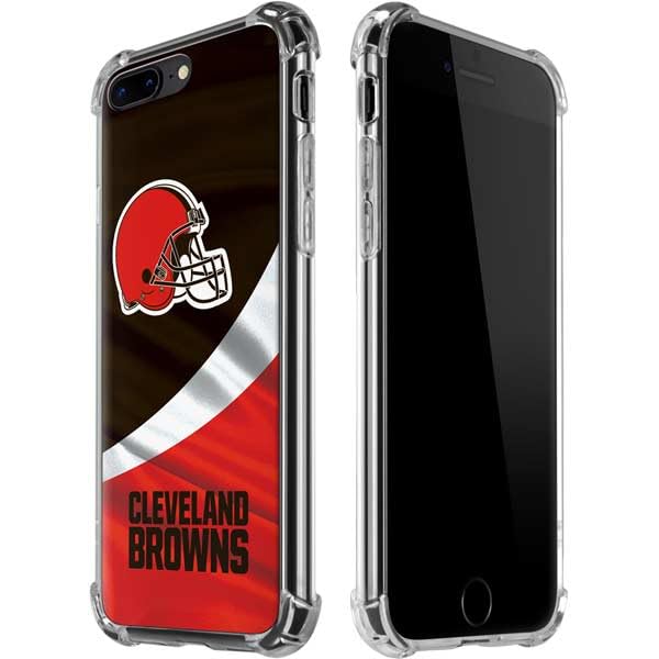 Skinit Clear Phone Case Compatible with iPhone 7/8 Plus - Officially Licensed NFL Cleveland Browns Design