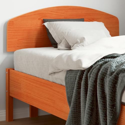 CFODOJ Camas y accesorios, cabeceros y estribos, cabecero encerado, marrón, 75 cm, madera maciza de pino