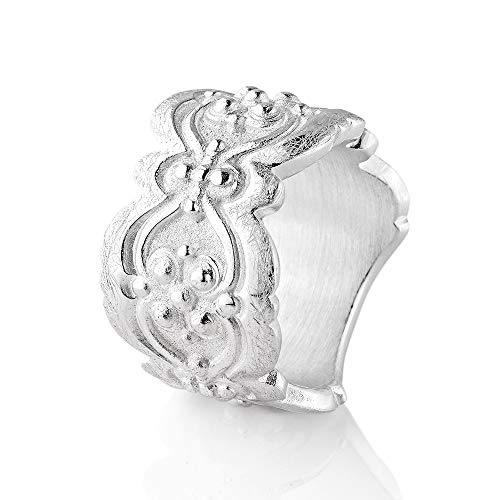 Preisvergleich Produktbild Drachenfels Luxus Ring in Echtsilber / Kollektion Von kleinen Unfreiheiten / Eleganter Damenring / Designer-Ring aus 925 Sterling Silber / D VKU 11 / AG-56