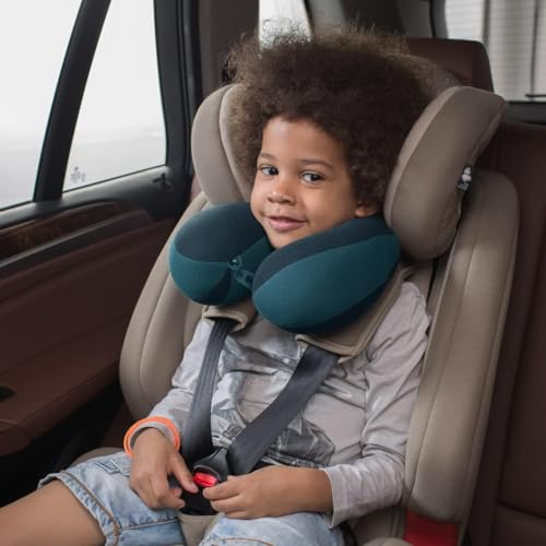 INFANZIA Kinder Nackenkissen Kinnstützendes Reisekissen, Verhindert des Vorwärtsfallens des Kopfes, U-förmiges Nackenkissen für Auto, Flugzeug oder Zug, Geschenke für Kinder, Blau