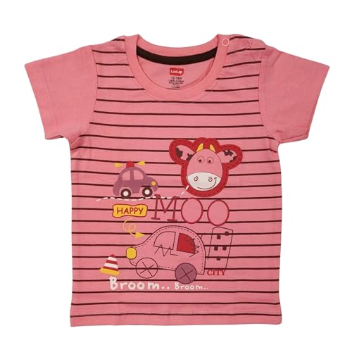 Image of LuvLap Baby Boys Regular Fit 100% Cotton Half Sleeves Boys T-Shirts Pack of 4