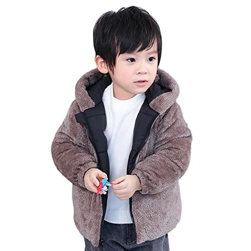 Toddler Boys Girls Winter Coat Ears Hooded With Pocket Jacket 2 𝐒ided Wear Thicken Kids Girls Jacket Clothes3