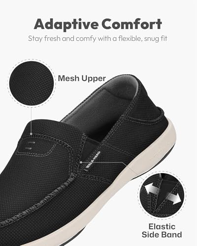 Slip On Shoes for Men, Breathable Loafers for Men with Arch Support, Comfortable Boat Shoes, Orthopedic Non Slip Indoor & Outdoor Loafer with Foldable Heel3