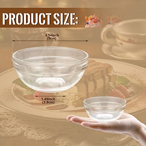 Vmiapxo 10 Pack 3.5" Small Glass Bowls, 4.7Oz Stackable Glass Prep Bowls Mini Portion Dishes Serving Bowl For Dessert Snack Spice Sauce Cooking Mixing Tasting #TOP1