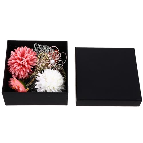 UKCOCO Coiffe de Style Japonerie 9 Pièces Fleurs Préservées Rouges, Accessoire pour Cheveux Féminins Kimono, Décoration Capillaire Élégante pour Mariage, Cérémonie et Fête