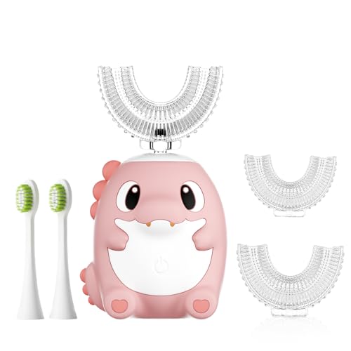Brosse à dents automatique en U rose : simplifiez la routine matinale des enfants de 2 à 15 ans