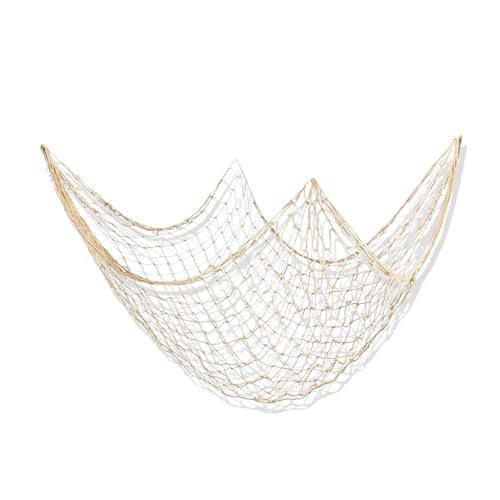 Targonix Filet de pêche décoratif en coton et lin - Filet de pêche décoratif à suspendre pour salle de bain, cuisine, piscine et décoration de fête,...
