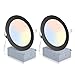 2 Pack Recessed Lighting 6 Inch with Junction Box, 5CCT 6 Inch Black LED Recessed Lights Dimmable 2700K/3000K/4000K/5000K/6000K, 15W1200lm Ultra Thin Recessed Lighting - ETL and Energy Star Certified