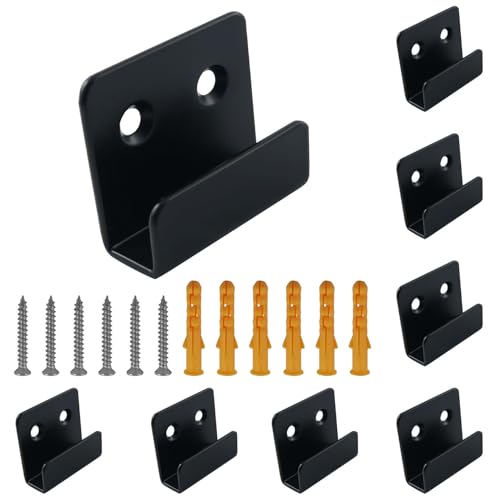 Image of XGNG 10PCS Black Stainless Steel Heavy Duty Tile Hanger Wall Mount Brackets Hook Tile Display Wall Hanger for Mirrors, Picture Frame Ceramic Wall Display