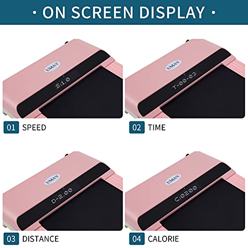 Image of Treadmill, Foldable Treadmill, Home and Office Under Table Treadmill, Low Noise and Sports Applications for Small Spaces (Pink)