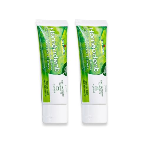 Homéodent - Dentifricio Trattamento Completo Denti e Gengive, Aroma Anice con Estratti Vegetali, Riduce la Placca, Ingredienti di Origine Naturale - 2 Tubi da 75 ml (2 x 75 ml)