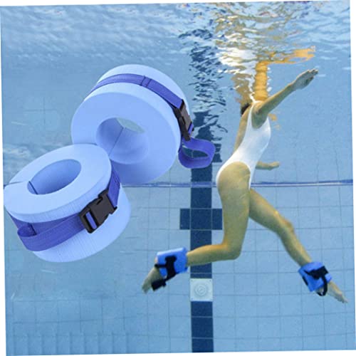 Set de 2 aletas acuáticas de espuma azul para nadar miniatura 3