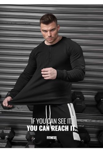 Muscle Cmdr Men's Stretch Henley T Shirts Slim Fit Short & Long Sleeve Casual Stylish Tee Business Top2