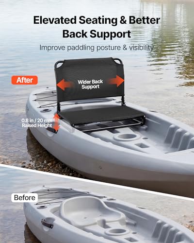VEVOR Asiento para Kayak, Asiento Plegable con Soporte de Respaldo Cómodo, Marco de Aleación de Aluminio y Tela Oxford 600D, Fácil Montaje para Paseo, Pesca y Kayak Recreativo miniatura 3